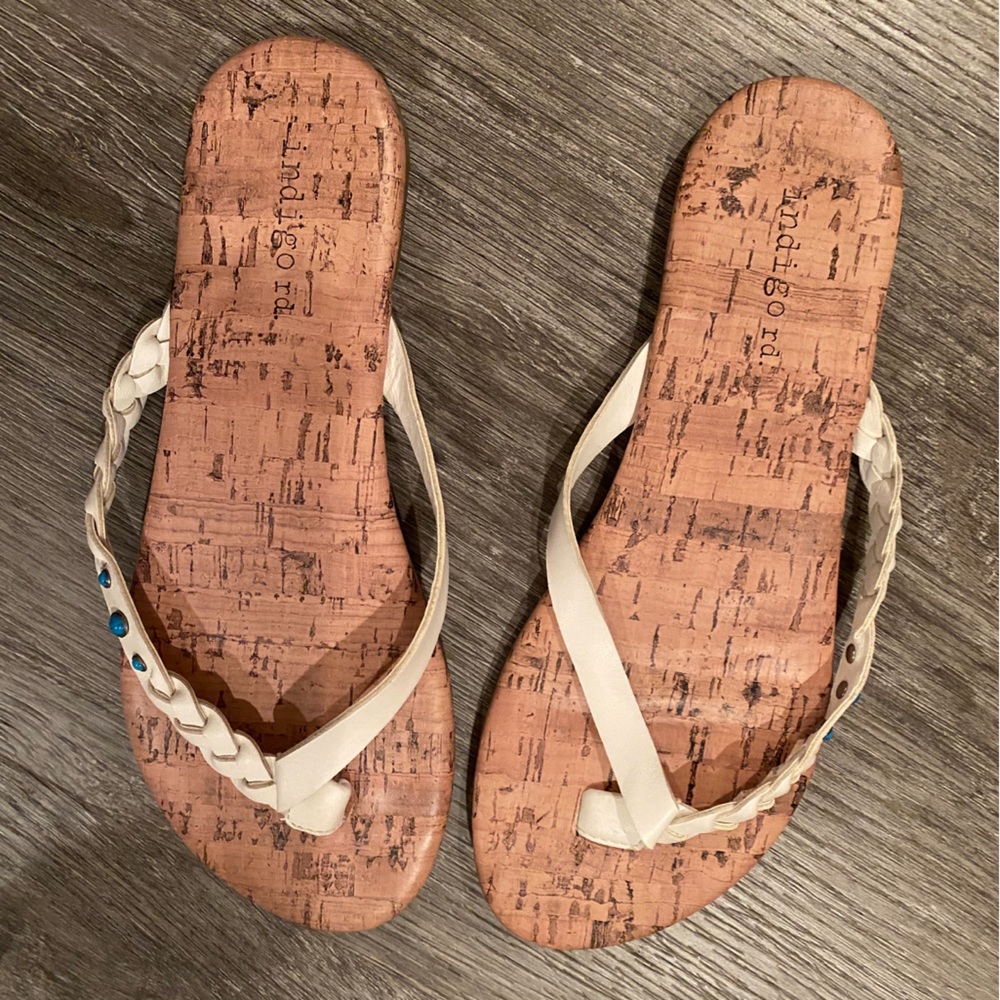 Indigo white sandals size 6 (pre-owned